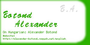 botond alexander business card